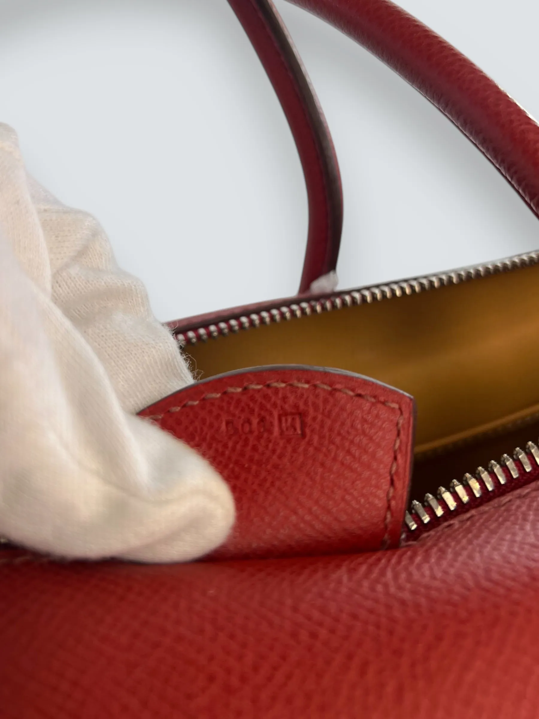 Hermes Red Leather Paris Bombay Handbag
