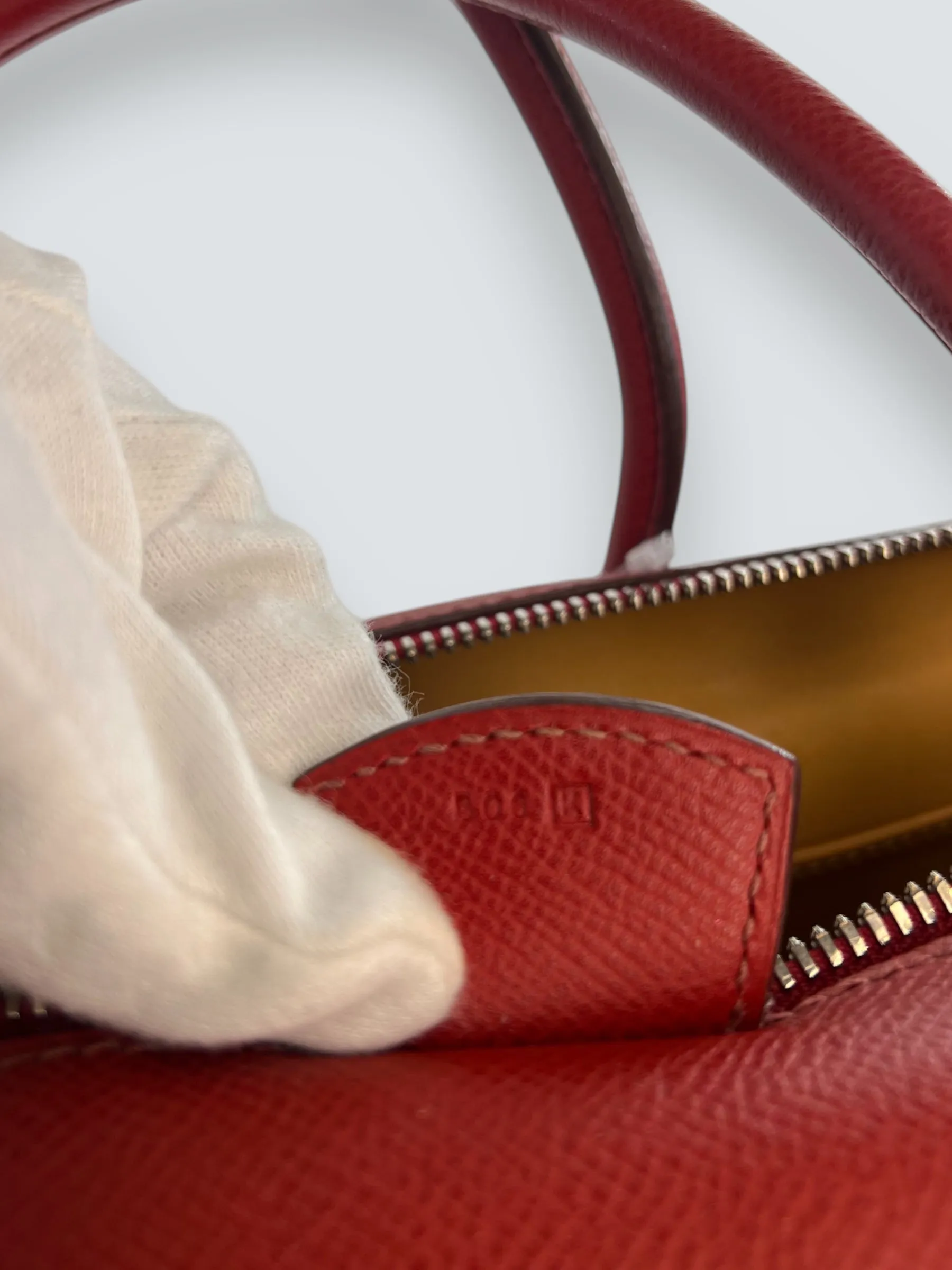 Hermes Red Leather Paris Bombay Handbag