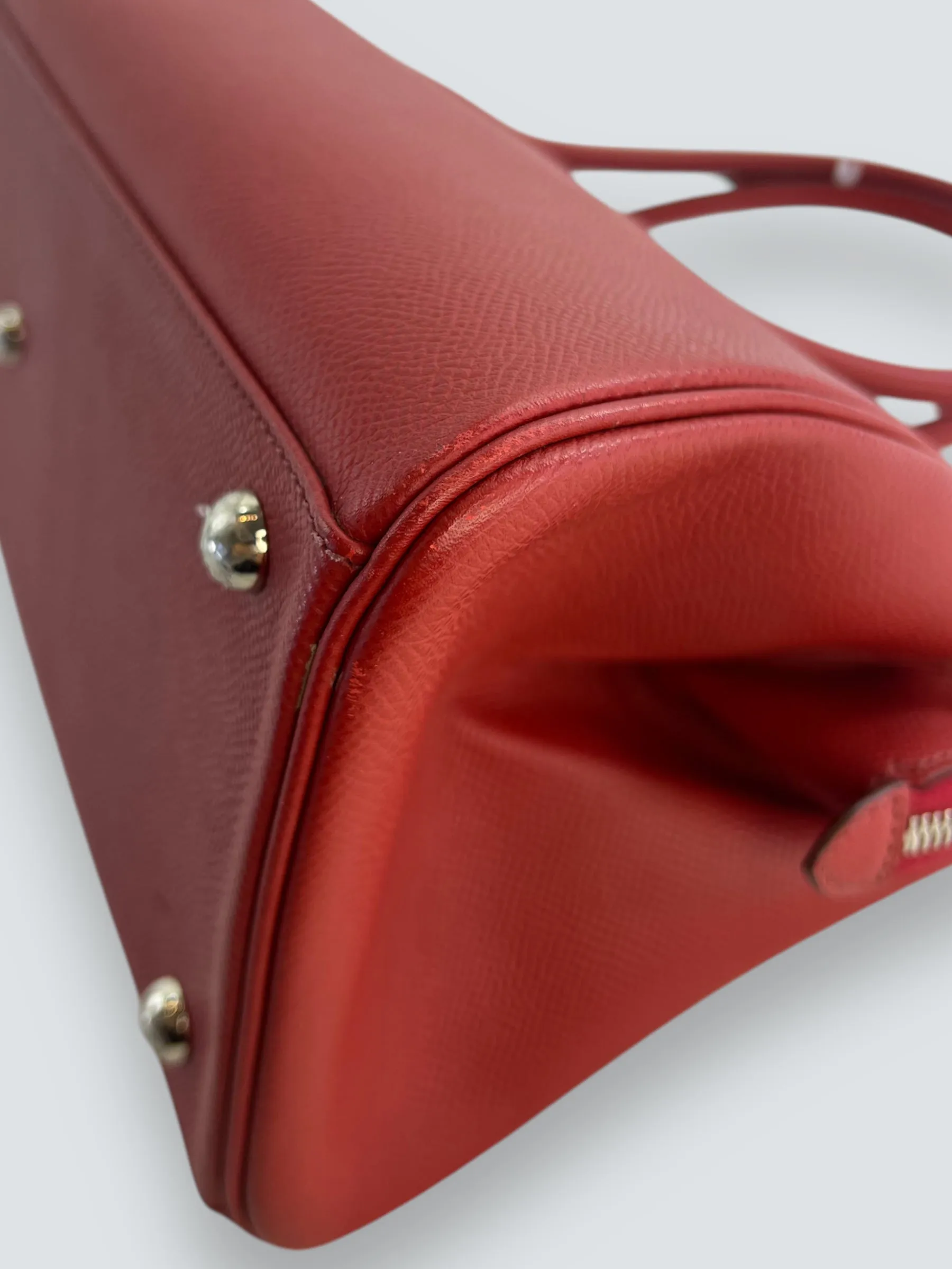 Hermes Red Leather Paris Bombay Handbag