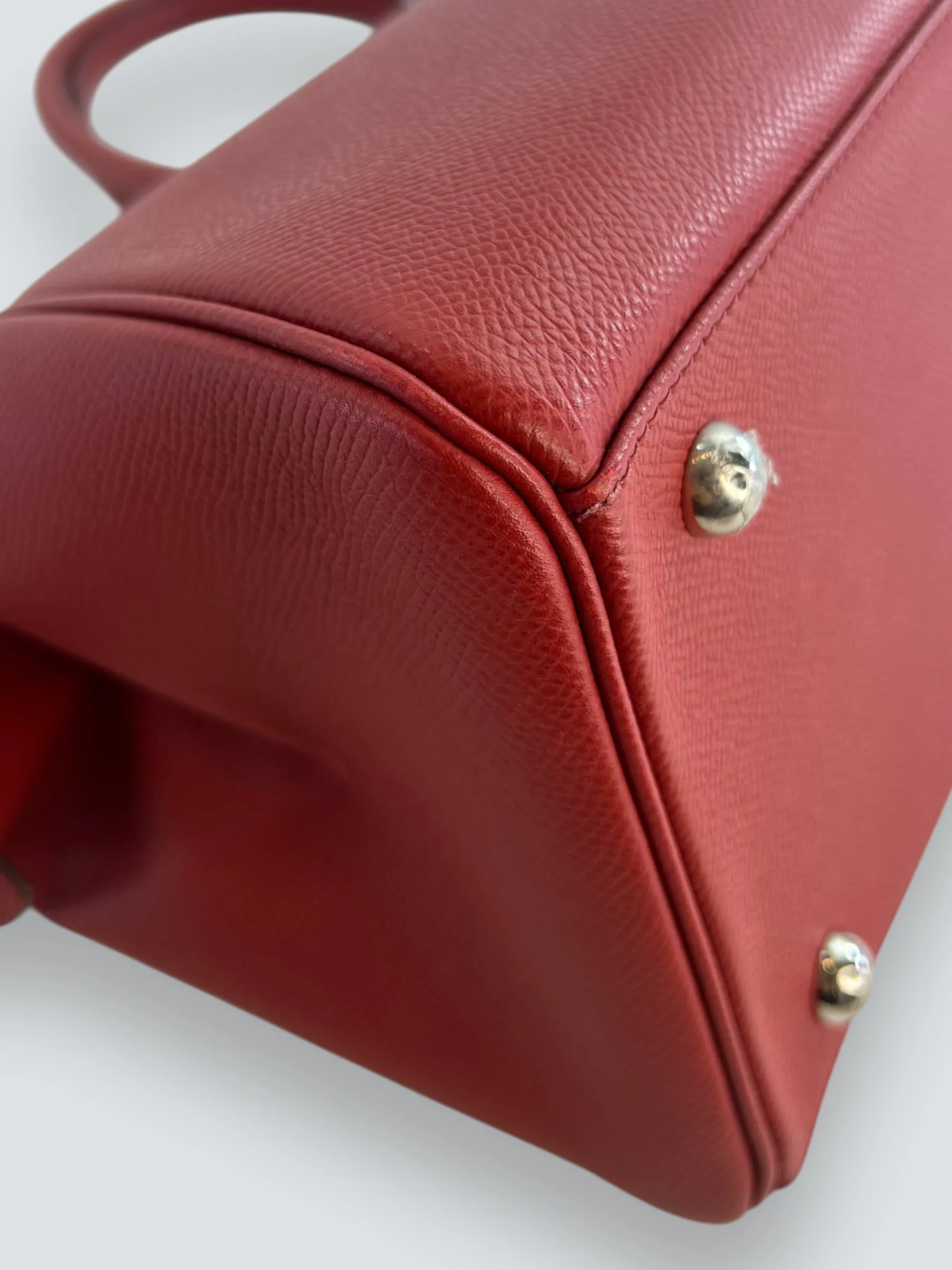 Hermes Red Leather Paris Bombay Handbag