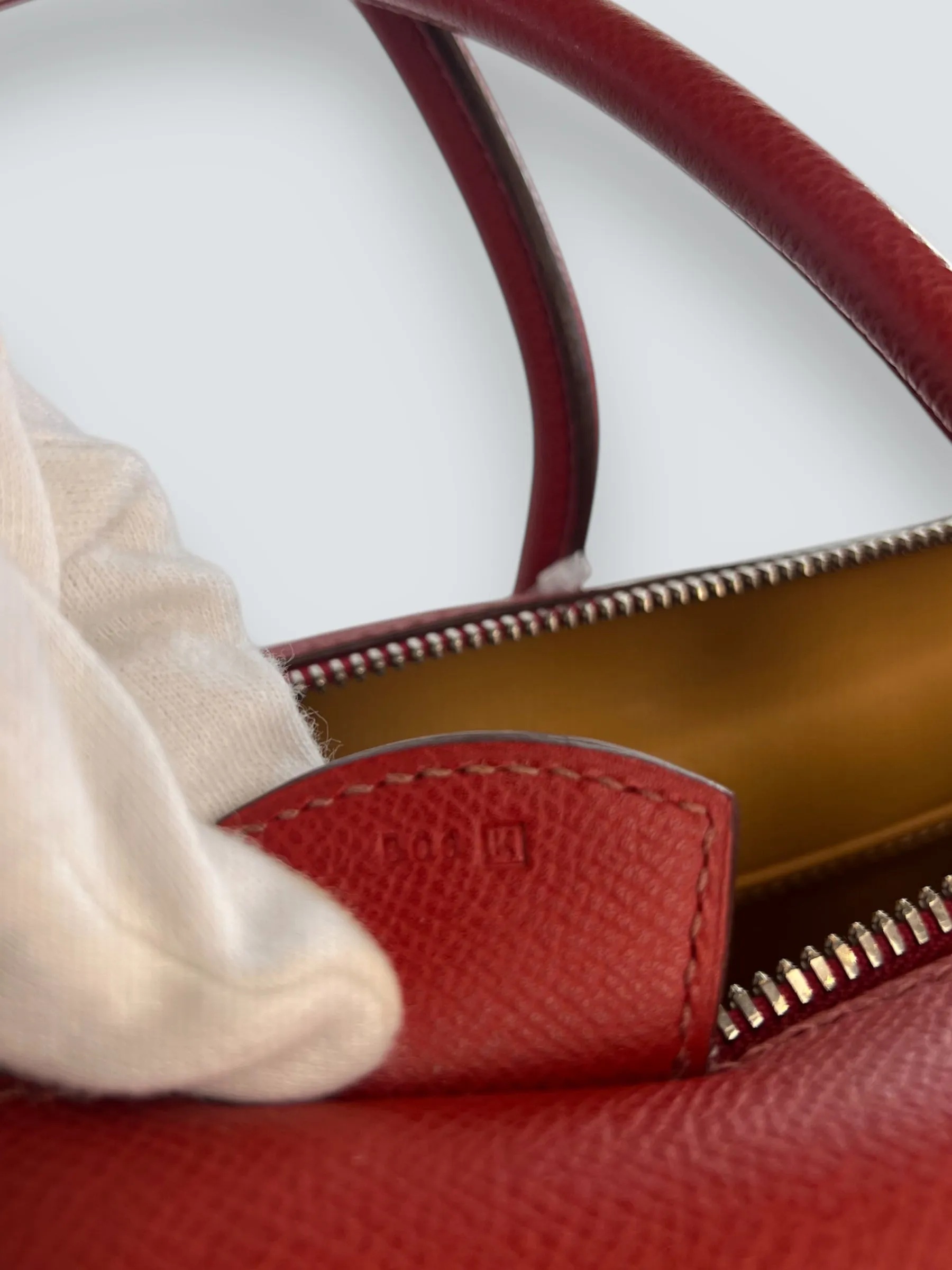 Hermes Red Leather Paris Bombay Handbag