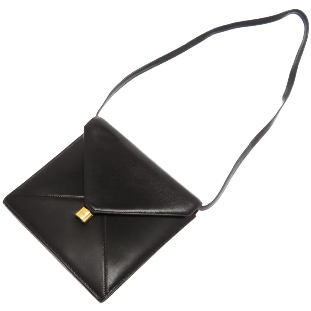 HERMES Shoulder Bag Box scarf black vintage Cadena Metal 2WAY Shoulder Bag Clutch Bag Women Used