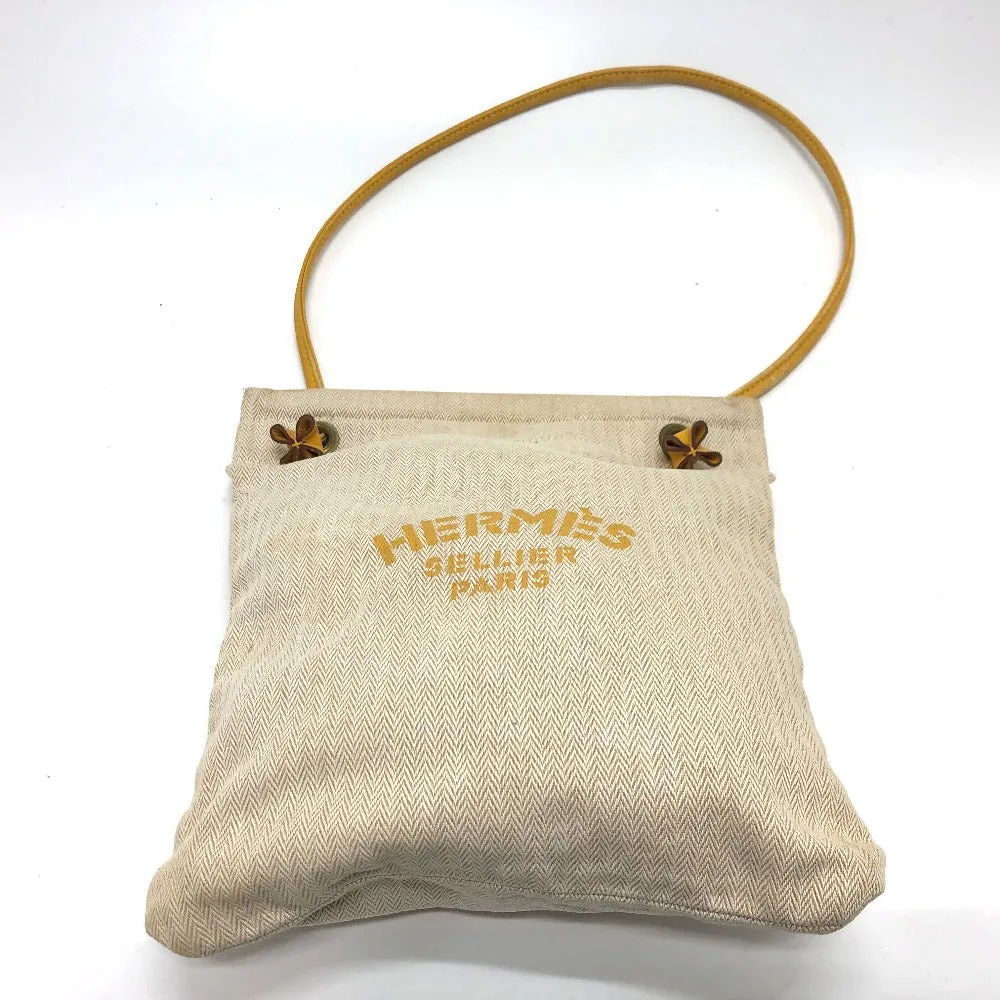 HERMES Shoulder Bag Towal chevron beige logo Aline PM Women Used