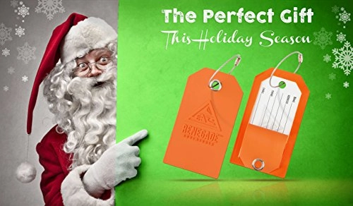 Holiday Deal! Travel Luggage Tags With Privacy Covers, Set Of 2-Easy Locking Steel Loops &