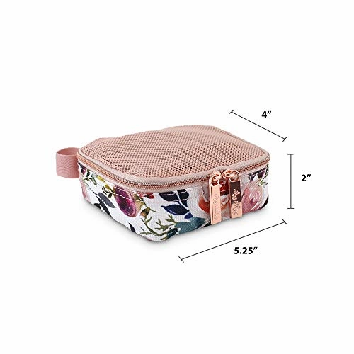 Itzy Ritzy Packing Cubes  Set of 3 Packing Cubes or Travel Organizers; Each Cube Features a Mesh Top, Double Zippers and a Fabric Handle; Blush