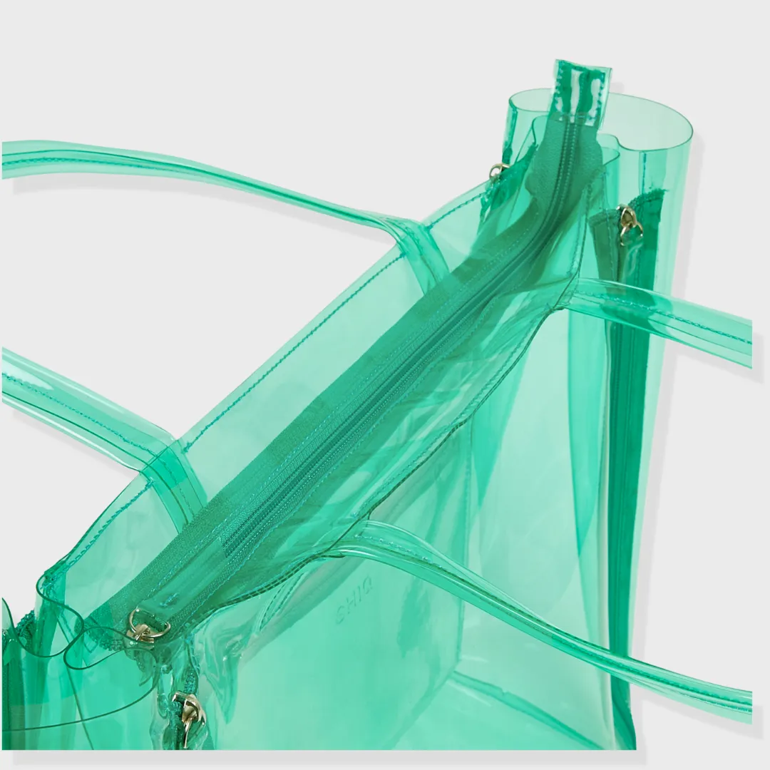 JANE PVC SHOULDER BAG SEA GREEN