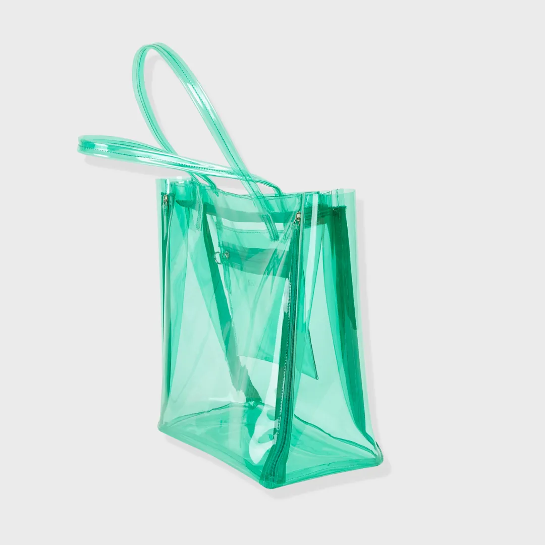 JANE PVC SHOULDER BAG SEA GREEN