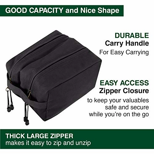Jeep An American Tradition Dual Compartment Travel Toiletry Bag, Black & Wh