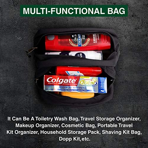 Jeep An American Tradition Dual Compartment Travel Toiletry Bag, Black & Wh