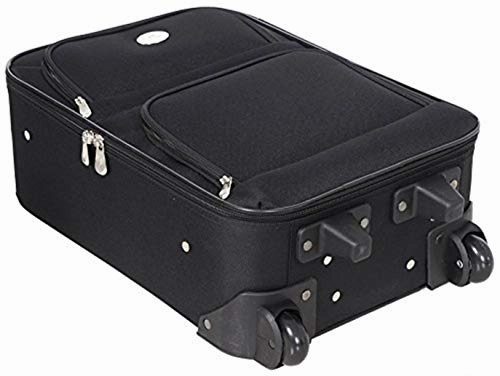 Jetstream 20 Inch Lightweight Luggage Softside Carry On Suitcase (Black)