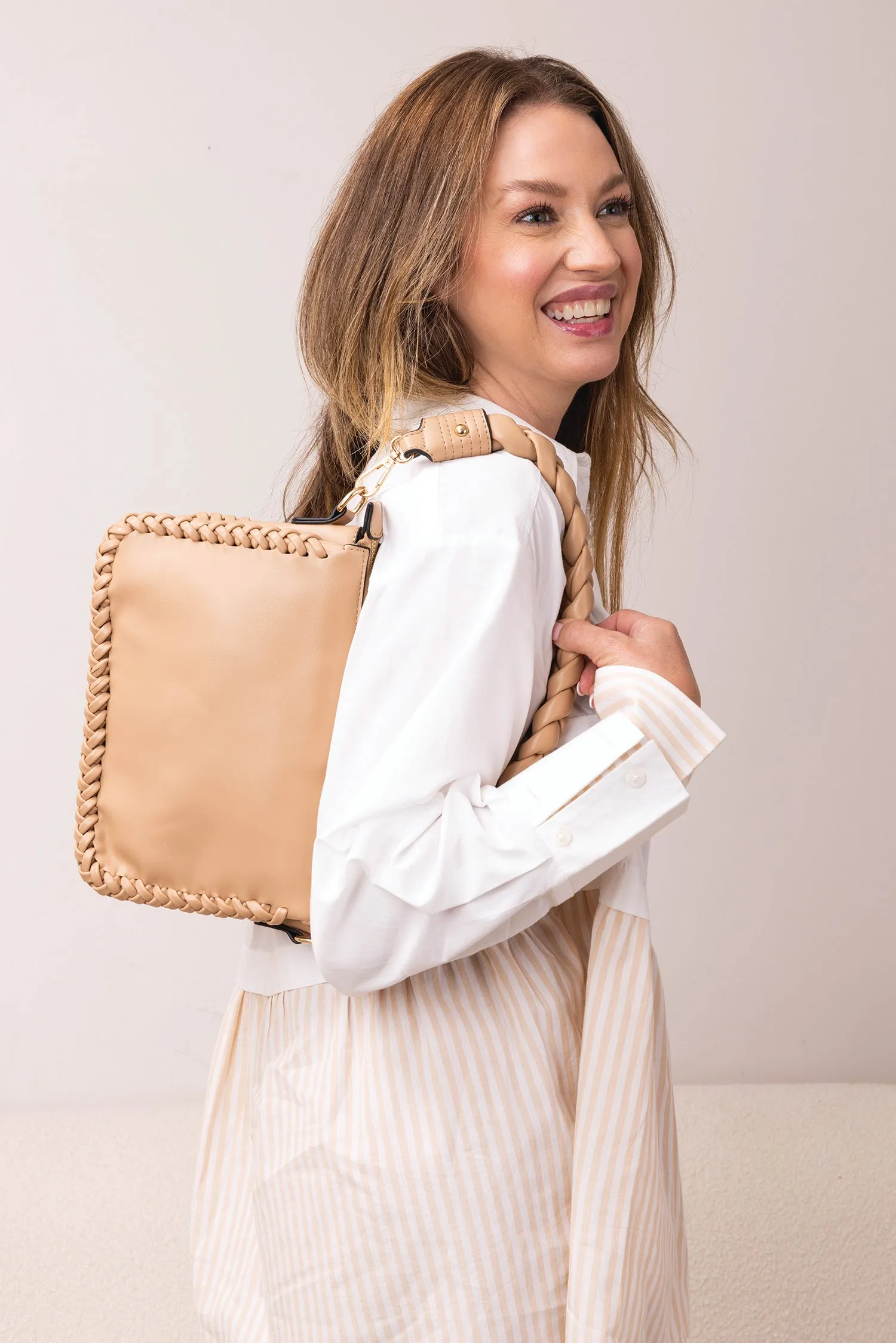 Judith Vegan Whipstitch Shoulder Bag