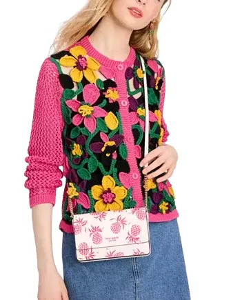 Kate Spade New York Morgan Pineapple Embossed Flap Chain Wallet