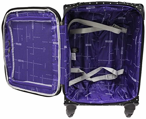 Kenneth Cole Reaction Dot Matrix 20" 600d Polka Dot Polyester Expandable 4-Wheel Spinner Carry-on Luggage, Black