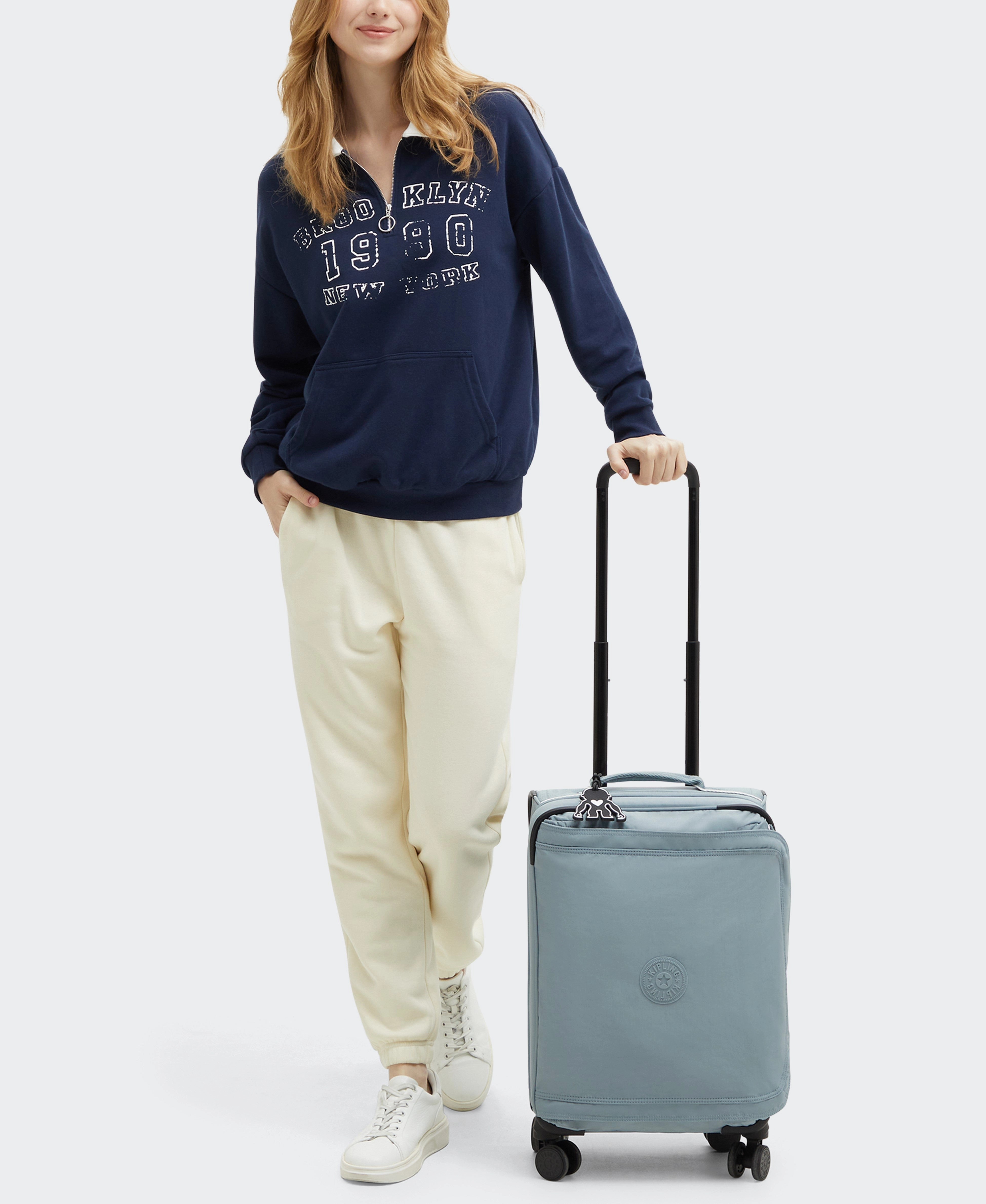 Kipling Spontaneous Small Rolling Luggage - Relaxed Grey