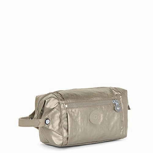 Kipling Women'S Aiden Metallic Toiletry Bag One Size Metallic Pewter