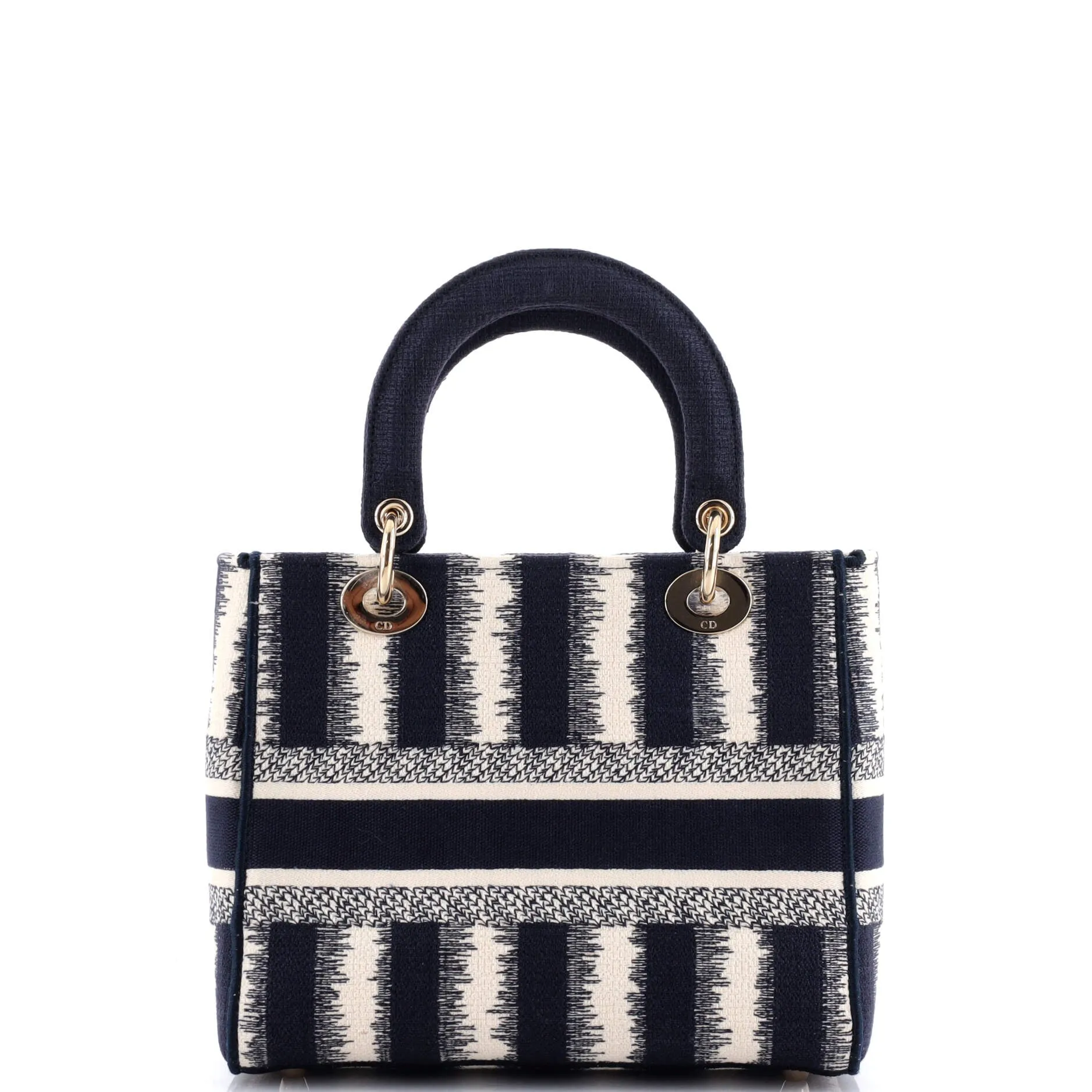 Lady D-Lite Bag Striped Canvas Medium