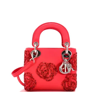 Lady Dior Bag Embellished Satin Mini