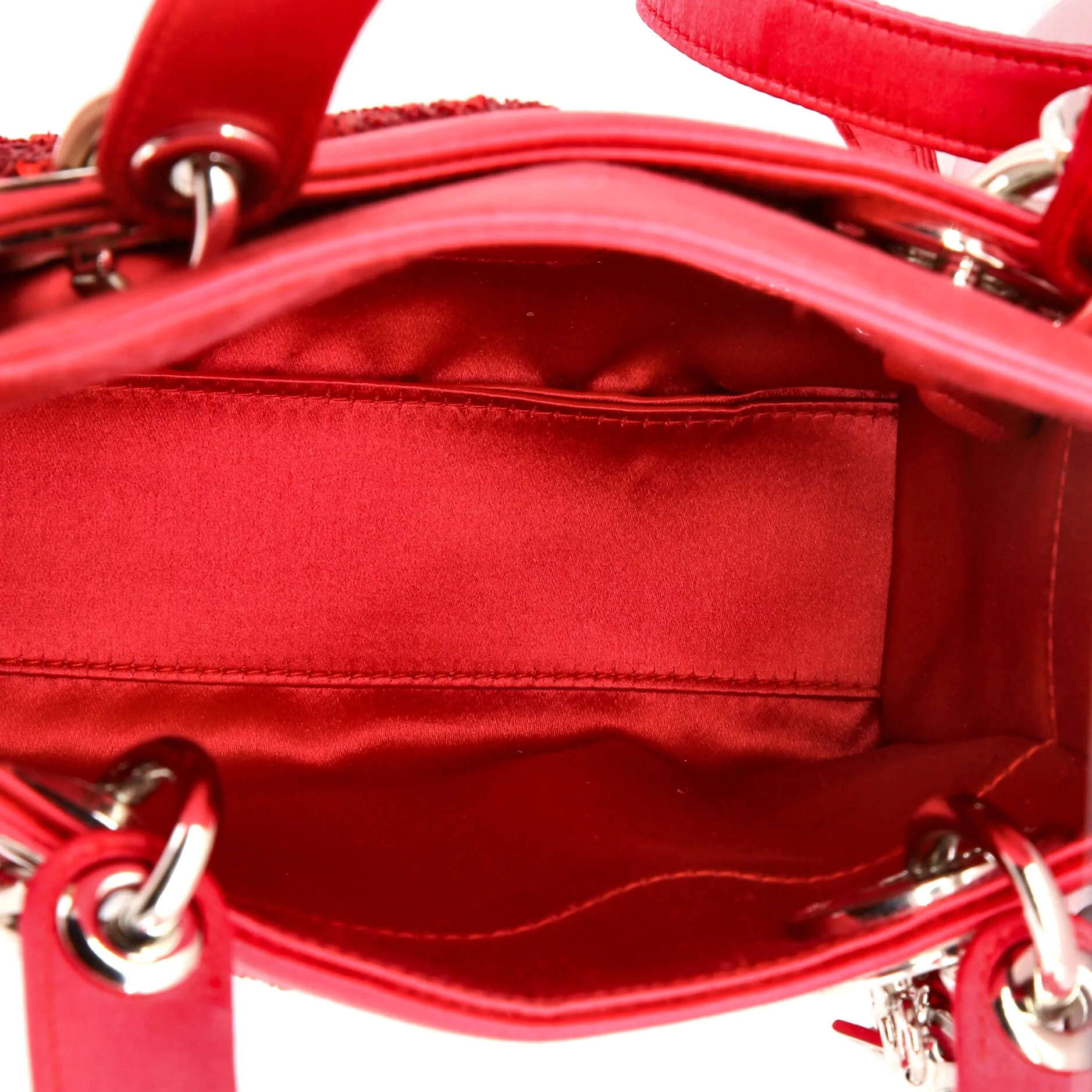 Lady Dior Bag Embellished Satin Mini