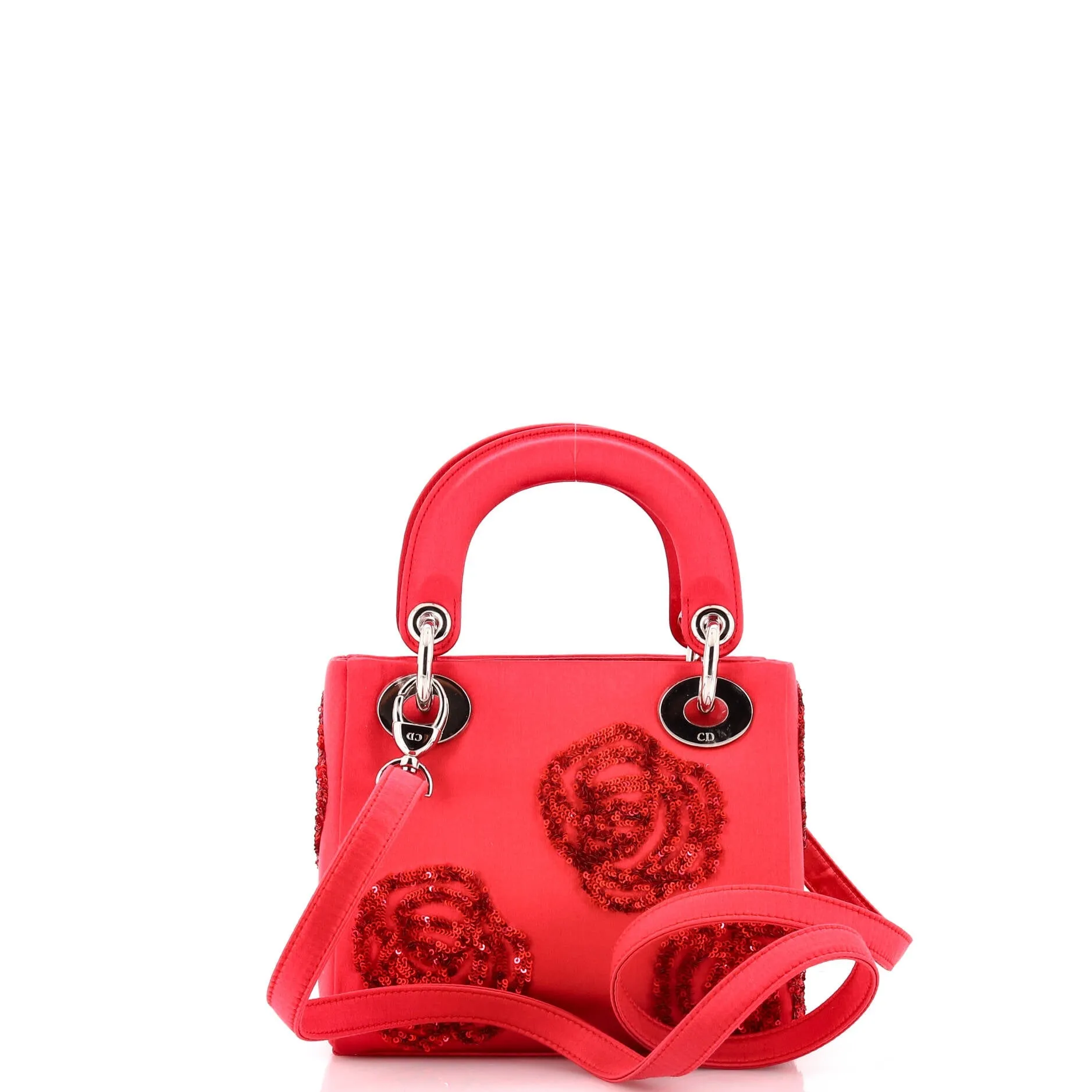 Lady Dior Bag Embellished Satin Mini