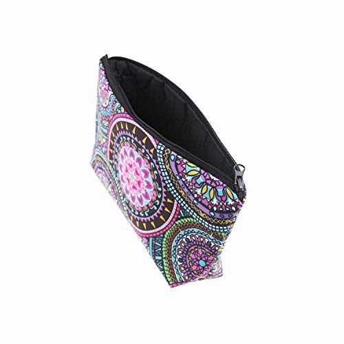 LJY 6 Pieces Makeup Toiletry Pouch Travel Cosmetic Bag with Zipper, Mandala Flowers Patterns, 6 Styles