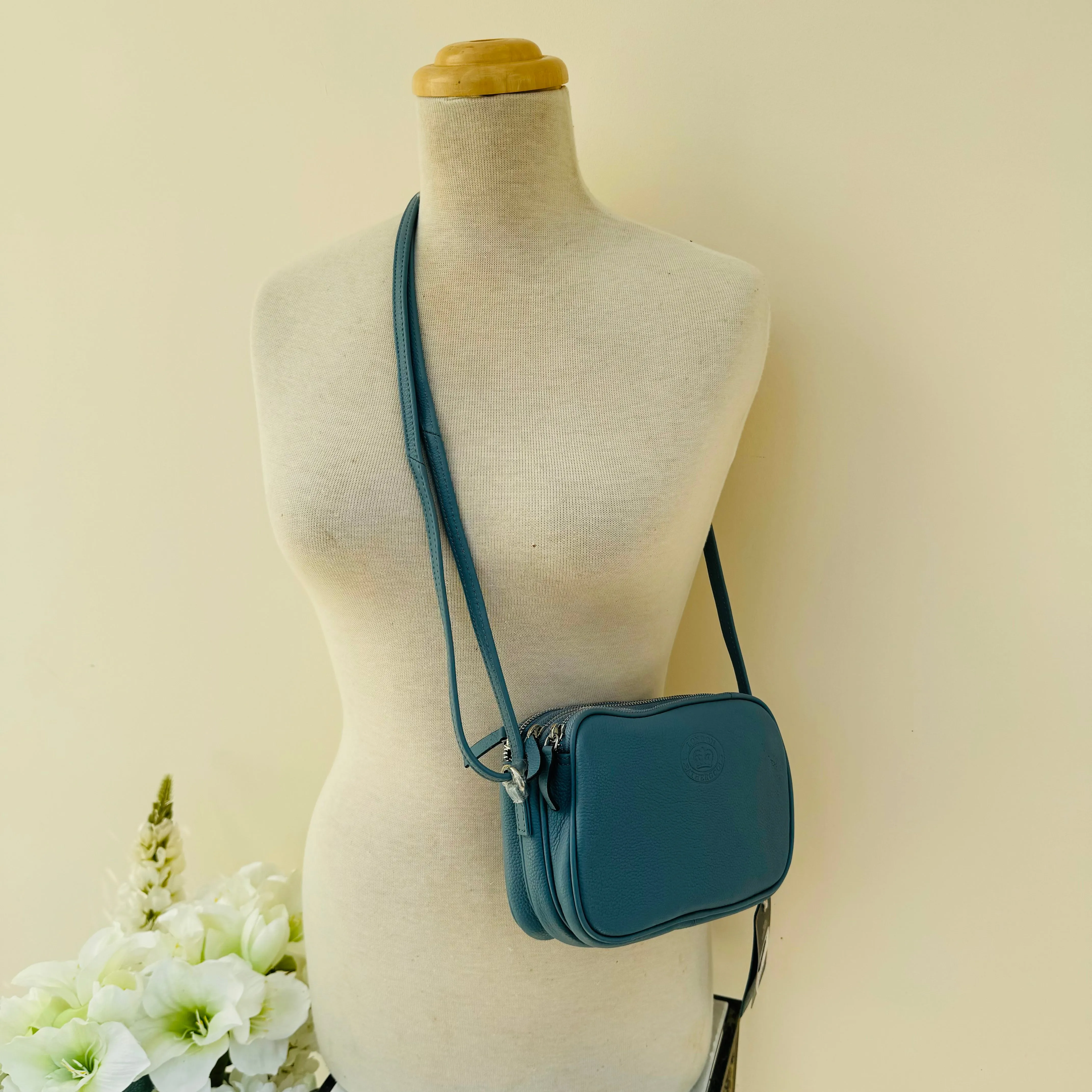 LLG Pebble Leather Triple Top Zip RFID Protected Bag
