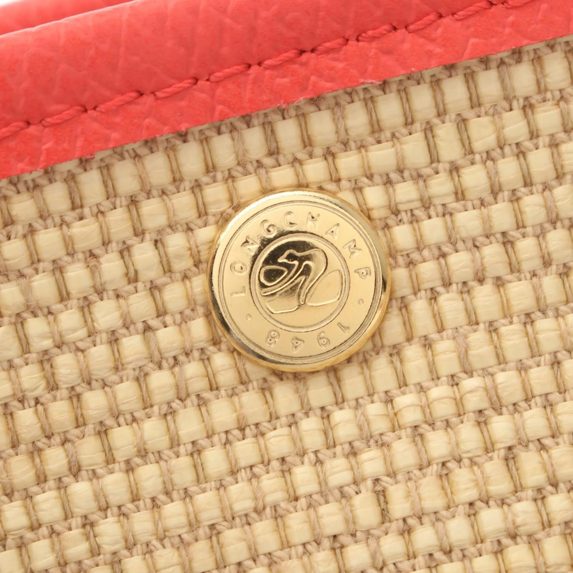 Longchamp   Color Straw Leather Handbag (Pre-Owned)
