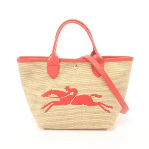 Longchamp   Color Straw Leather Handbag (Pre-Owned)