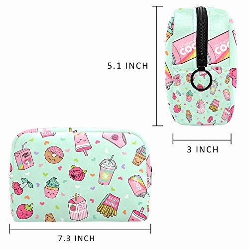 LORVIES Cupcake Makeup Bag Toiletry Bag for Women Skincare Cosmetic Handy Pouch Zipper Handbag