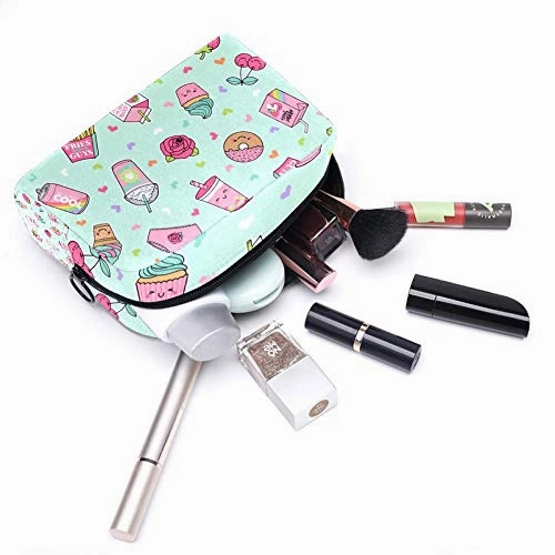 LORVIES Cupcake Makeup Bag Toiletry Bag for Women Skincare Cosmetic Handy Pouch Zipper Handbag