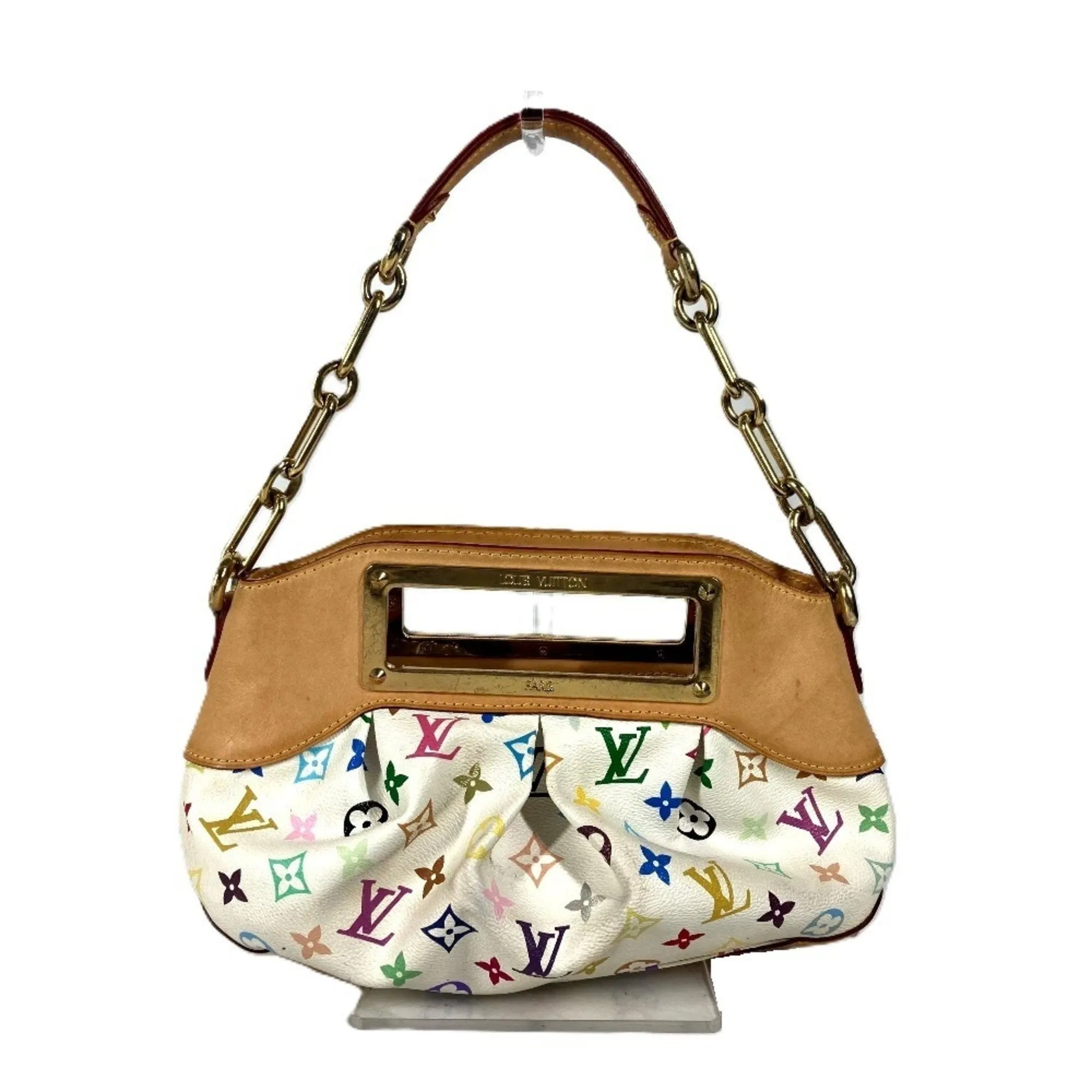 Louis Vuitton Blanc  Monogram colore Canvas Handbag Shoulder Bag (Pre-Owned)