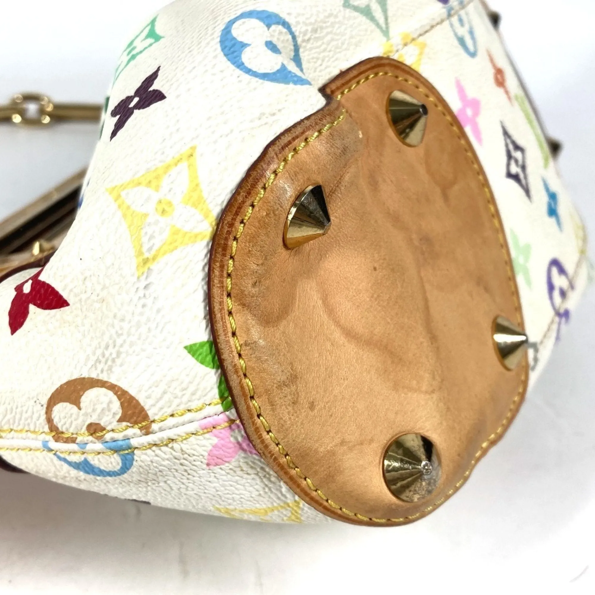 Louis Vuitton Blanc  Monogram colore Canvas Handbag Shoulder Bag (Pre-Owned)