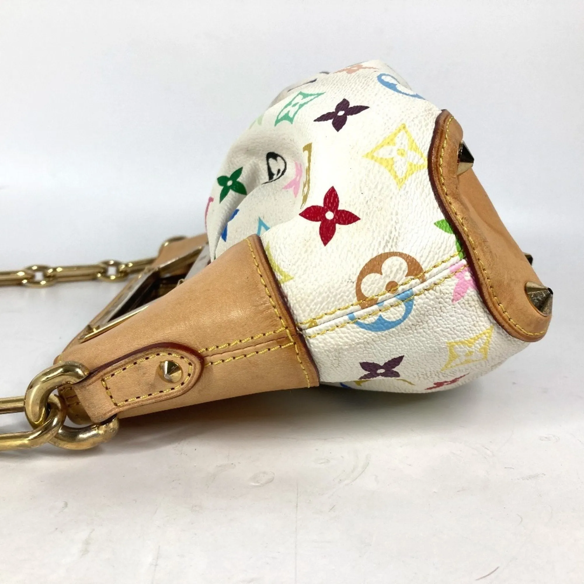 Louis Vuitton Blanc  Monogram colore Canvas Handbag Shoulder Bag (Pre-Owned)