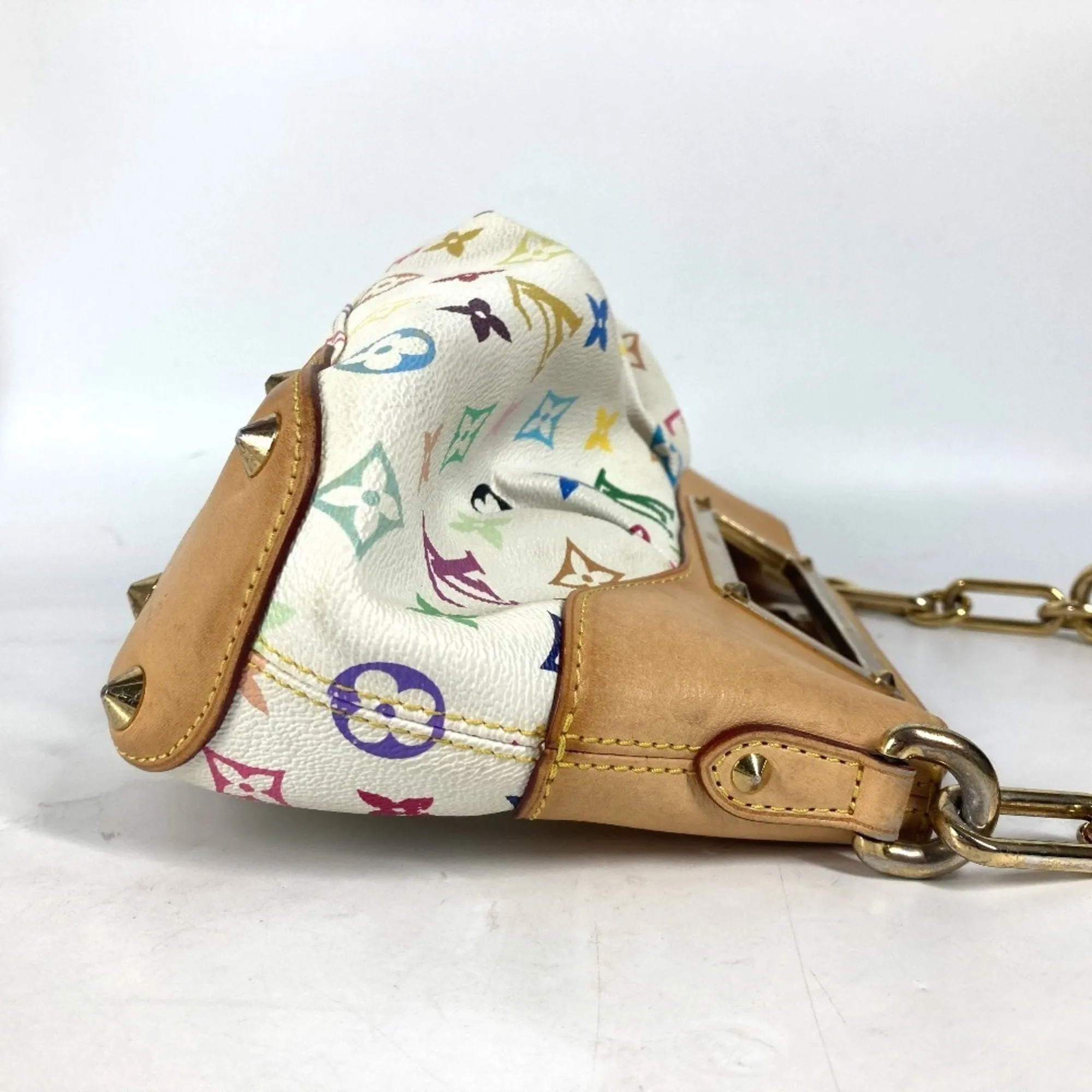 Louis Vuitton Blanc  Monogram colore Canvas Handbag Shoulder Bag (Pre-Owned)