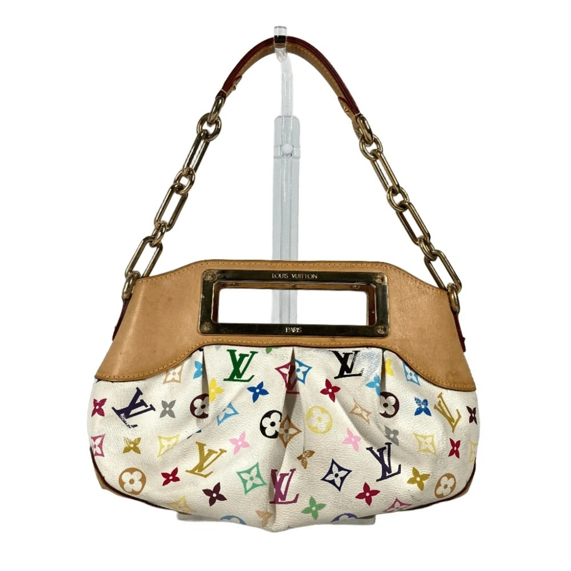 Louis Vuitton Blanc  Monogram colore Canvas Handbag Shoulder Bag (Pre-Owned)