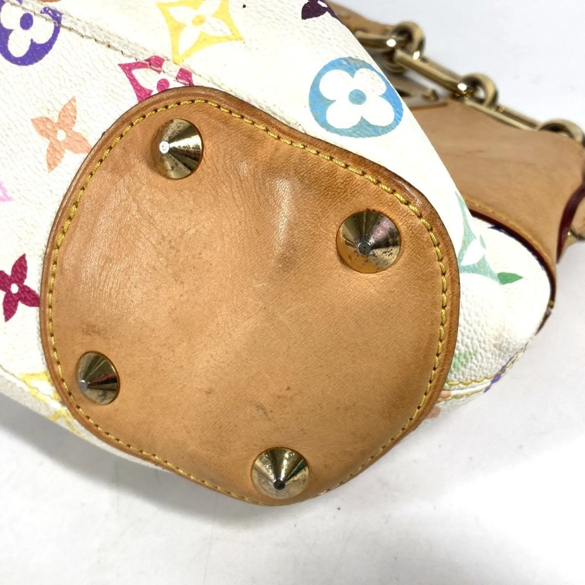 Louis Vuitton Blanc  Monogram colore Canvas Handbag Shoulder Bag (Pre-Owned)