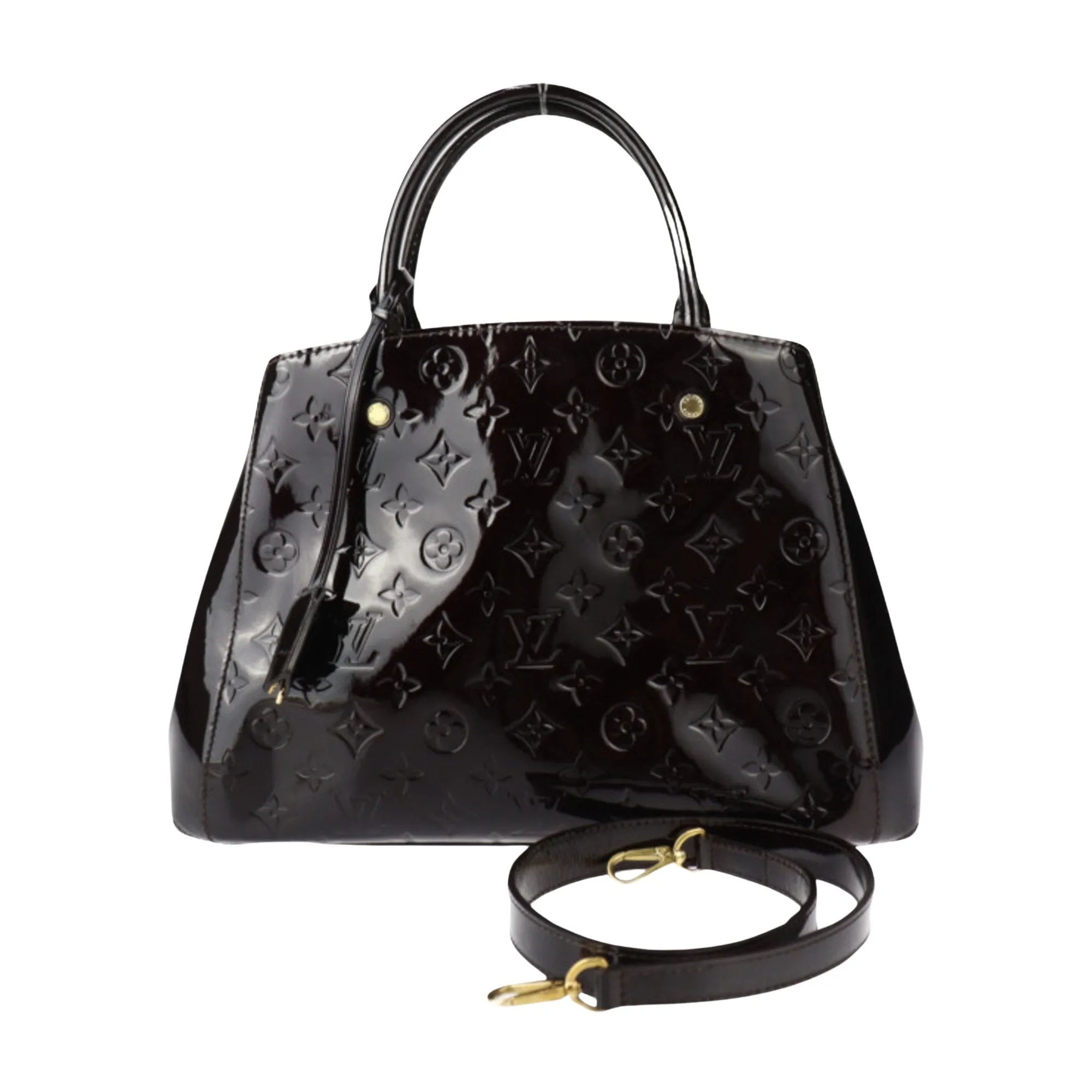 Louis Vuitton Montaigne Patent Leather Shoulder Bag (Pre-Owned)