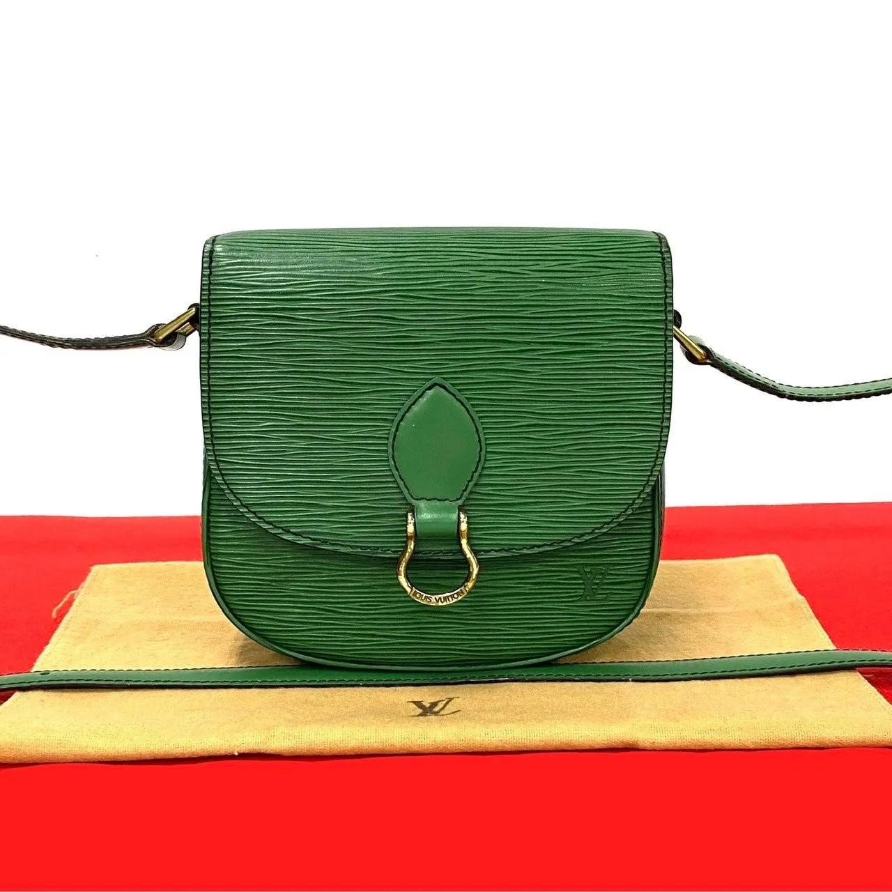 LOUIS VUITTON Shoulder Bag Epi Leather green Epi Mini Saint-Cloud