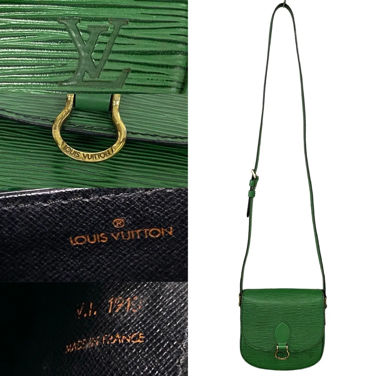 LOUIS VUITTON Shoulder Bag Epi Leather green Epi Mini Saint-Cloud