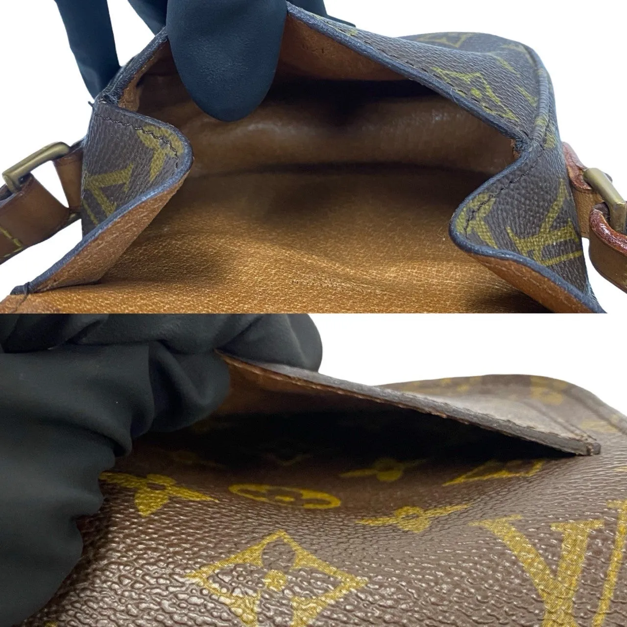 LOUIS VUITTON Shoulder Bag leather Brown Monogram Mini Mini Saint-Cloud