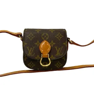 LOUIS VUITTON Shoulder Bag leather Brown Monogram Mini Mini Saint-Cloud