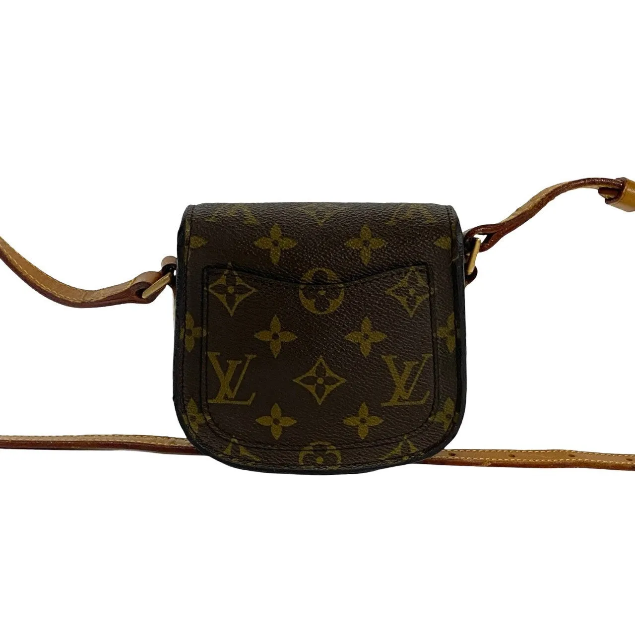LOUIS VUITTON Shoulder Bag leather Brown Monogram Mini Mini Saint-Cloud
