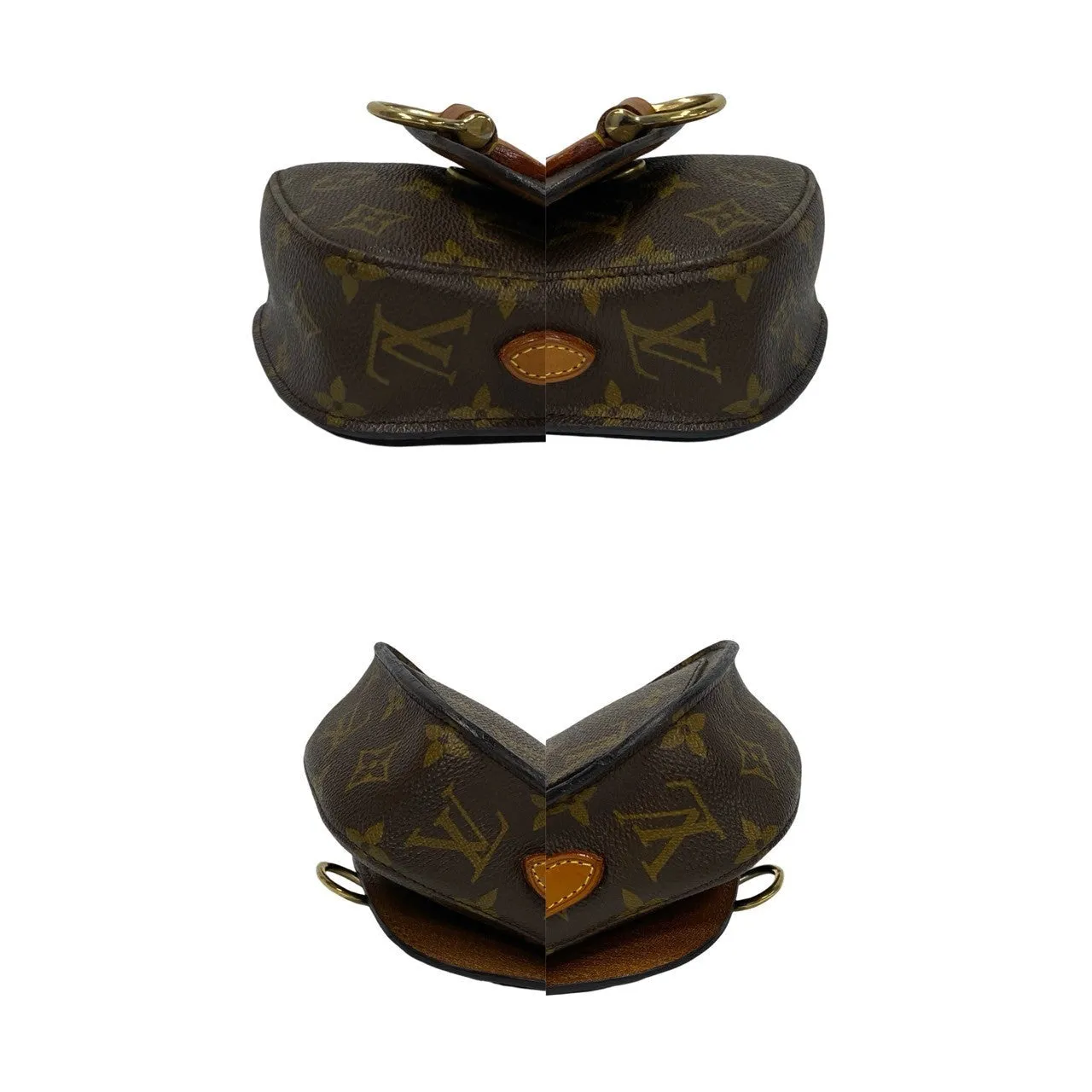 LOUIS VUITTON Shoulder Bag leather Brown Monogram Mini Mini Saint-Cloud
