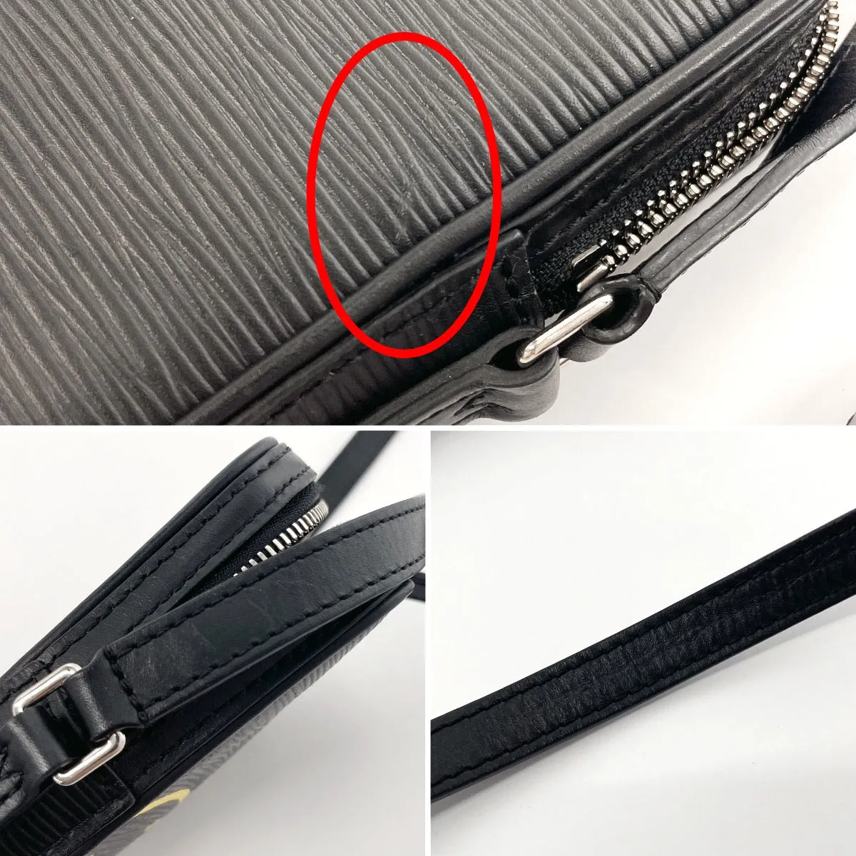 LOUIS VUITTON Shoulder Bag M55120 Epi Leather black LV circle Danube PM