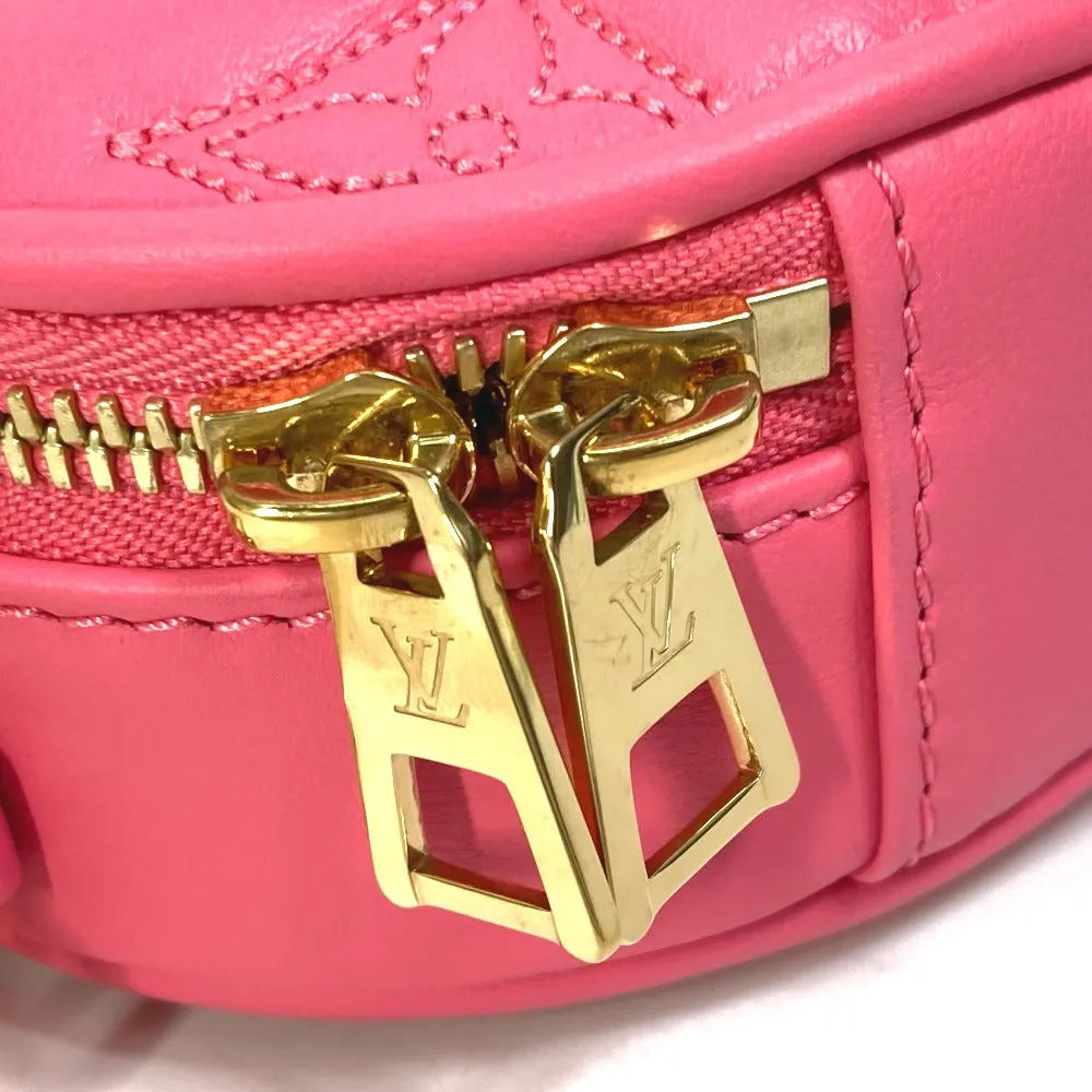 LOUIS VUITTON Shoulder Bag M81893 leather pink Monogram Bubblegram pop my heart pouch Women Used