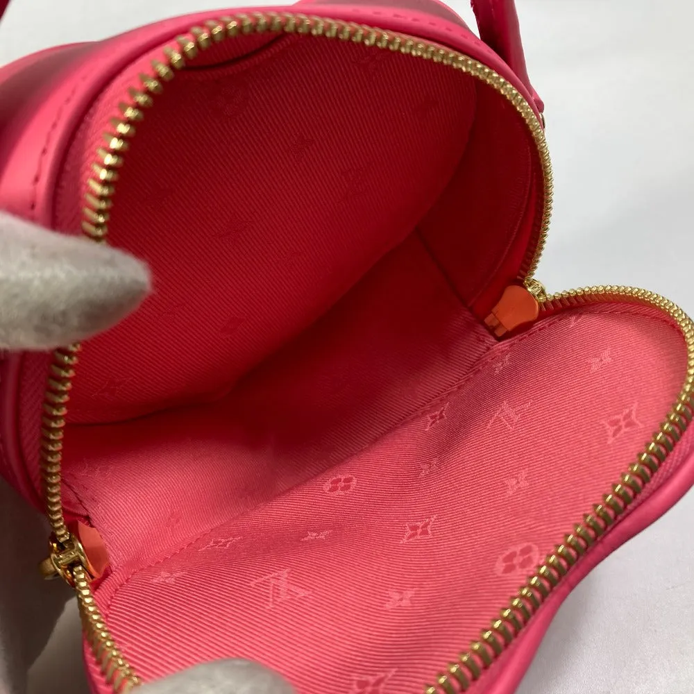 LOUIS VUITTON Shoulder Bag M81893 leather pink Monogram Bubblegram pop my heart pouch Women Used