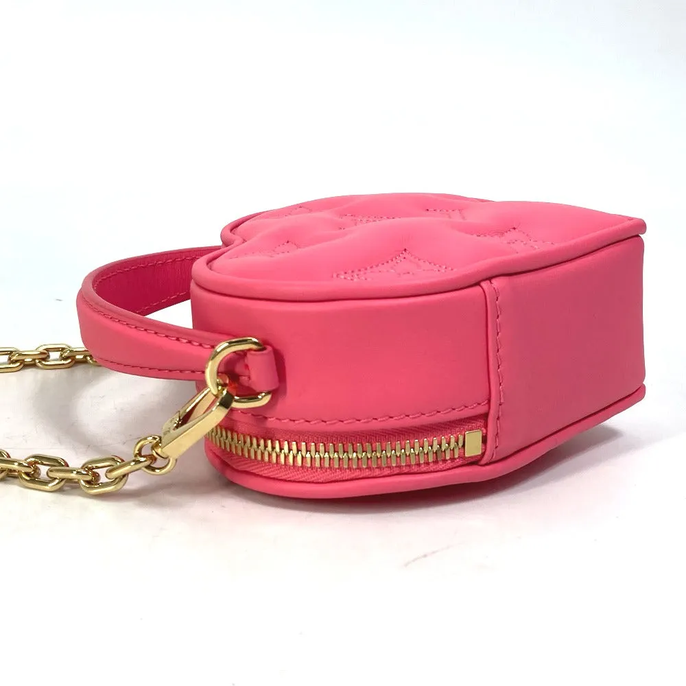 LOUIS VUITTON Shoulder Bag M81893 leather pink Monogram Bubblegram pop my heart pouch Women Used
