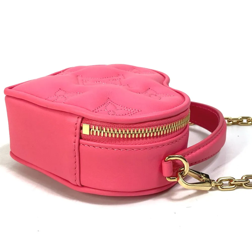 LOUIS VUITTON Shoulder Bag M81893 leather pink Monogram Bubblegram pop my heart pouch Women Used