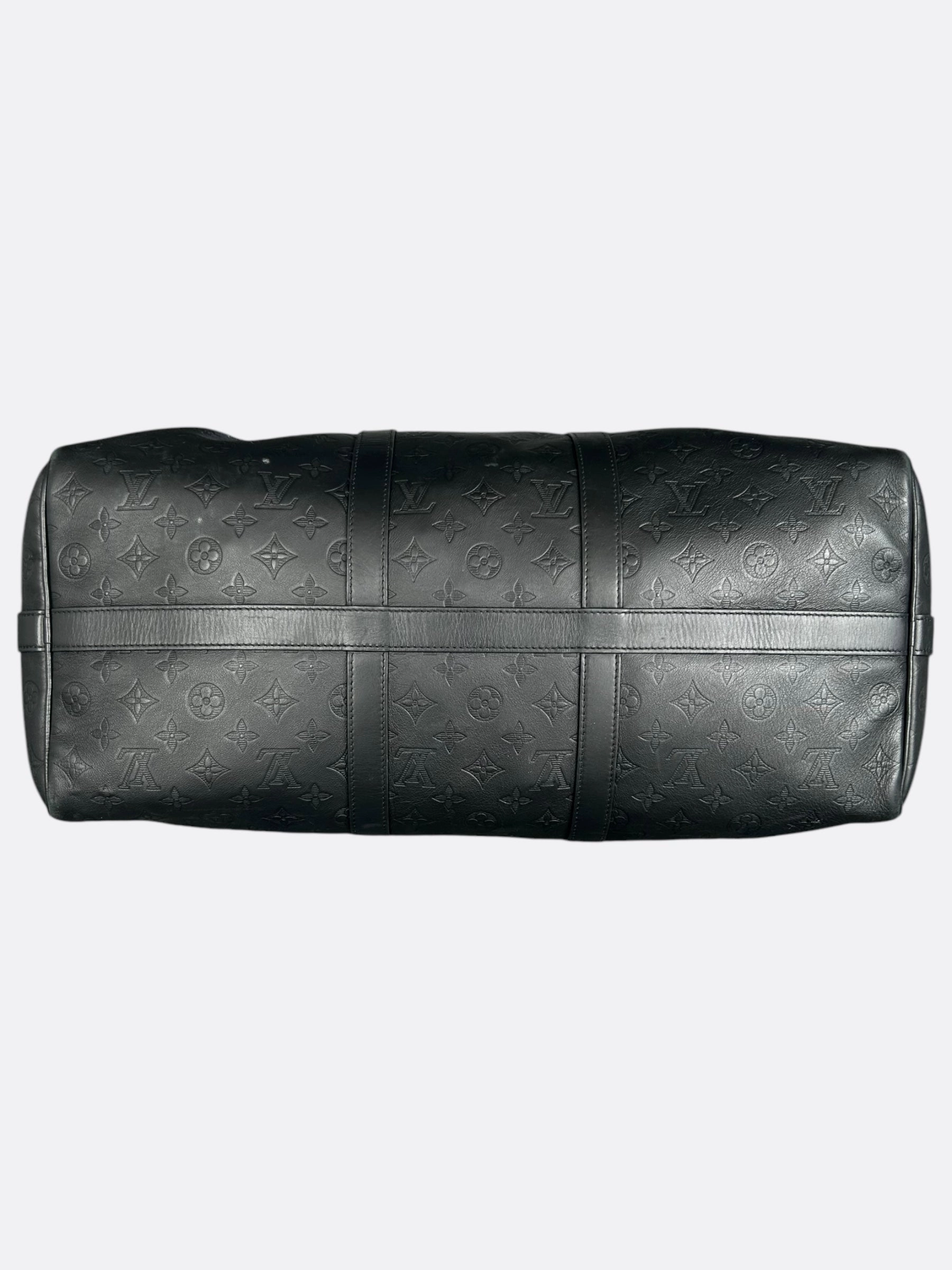 Louis Vuitton Black Monogram Shadow Keepall 50