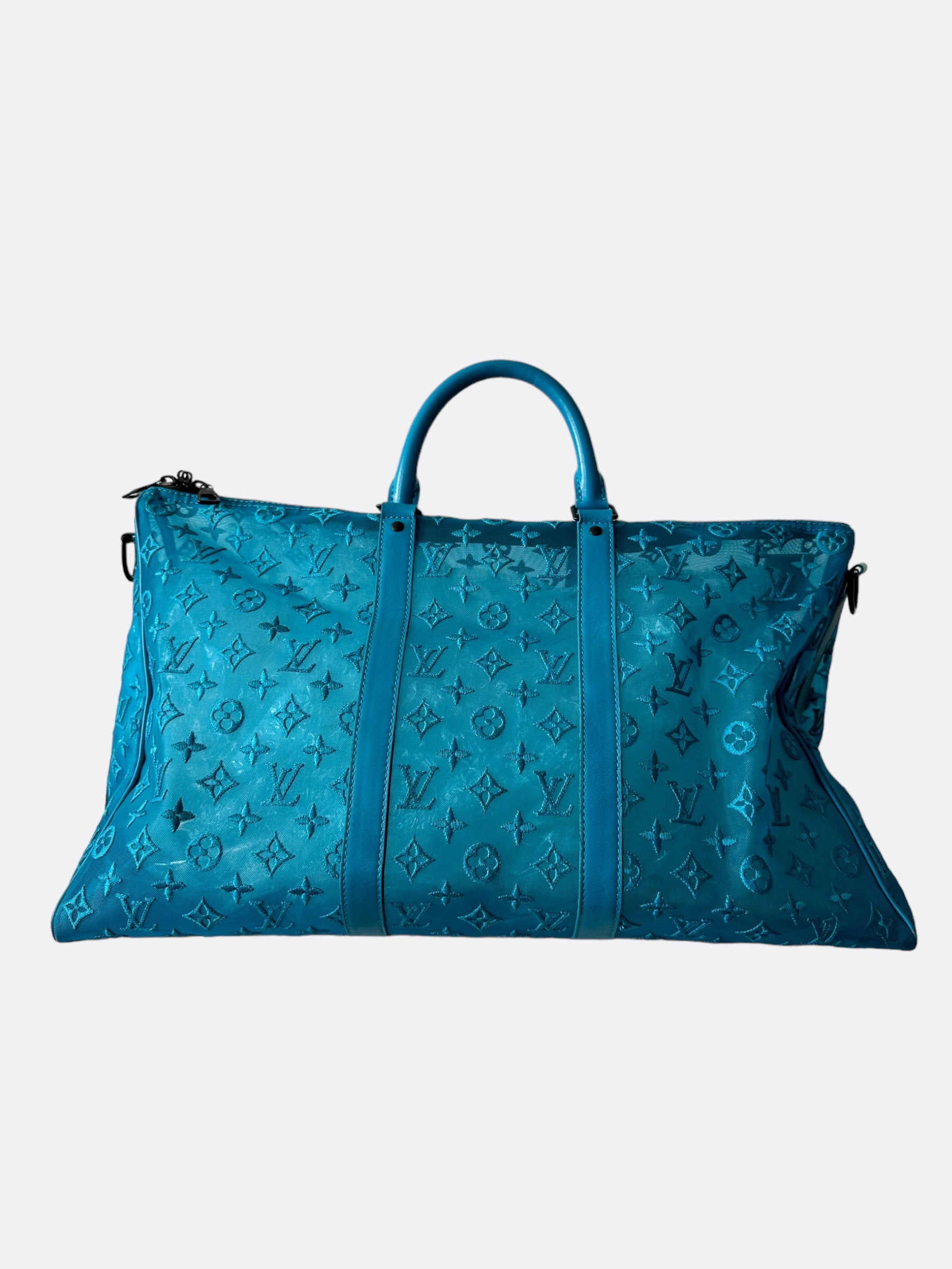 Louis Vuitton Blue Mesh Monogram Triangle Keepall 50