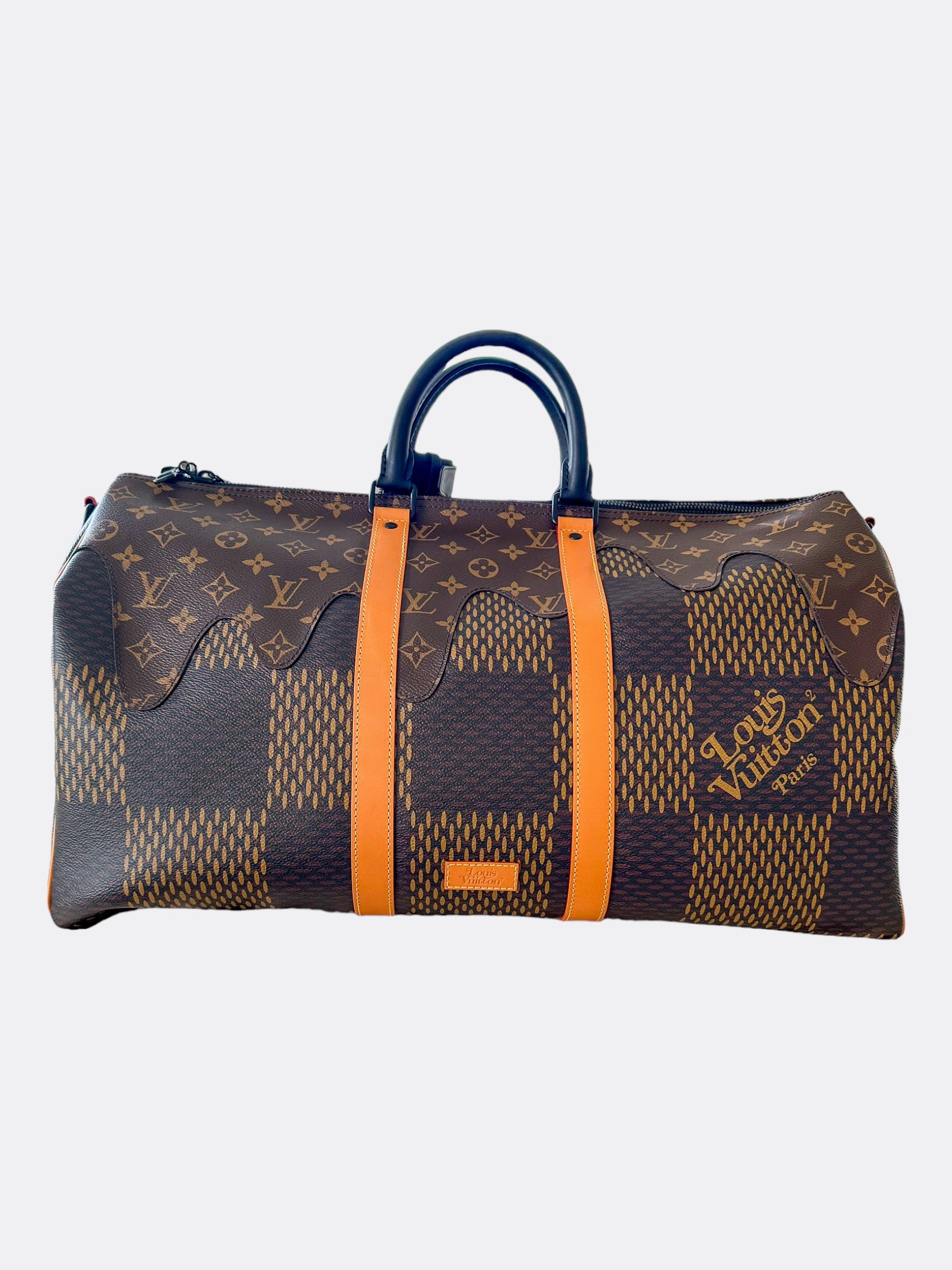 Louis Vuitton Nigo Brown Giant Damier Monogram Keepall 50